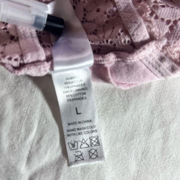 Luvlette Pink Lace Stretch Bra Large, Bralette Convertible - Picture 6 of 11